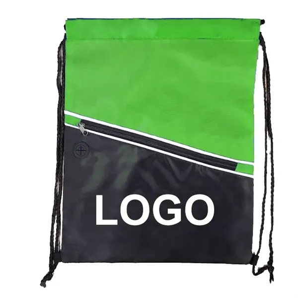 Two-Tone Poly Drawstring Backpack - Two-Tone Poly Drawstring Backpack - Image 3 of 3