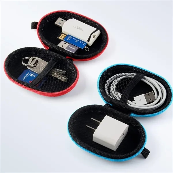EVA Oval Earbud Cable Organizer Case - EVA Oval Earbud Cable Organizer Case - Image 4 of 6