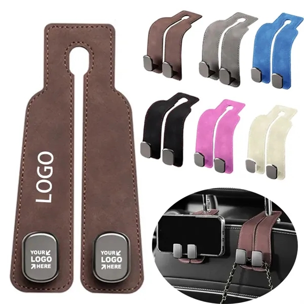 Suede Leather Car Seat Back Double Hook - Suede Leather Car Seat Back Double Hook - Image 0 of 11