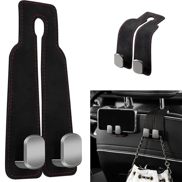 Suede Leather Car Seat Back Double Hook - Suede Leather Car Seat Back Double Hook - Image 3 of 11