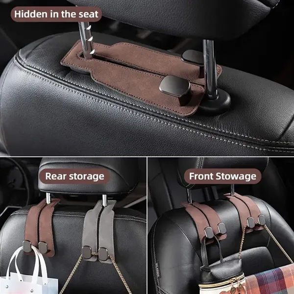 Suede Leather Car Seat Back Double Hook - Suede Leather Car Seat Back Double Hook - Image 11 of 11