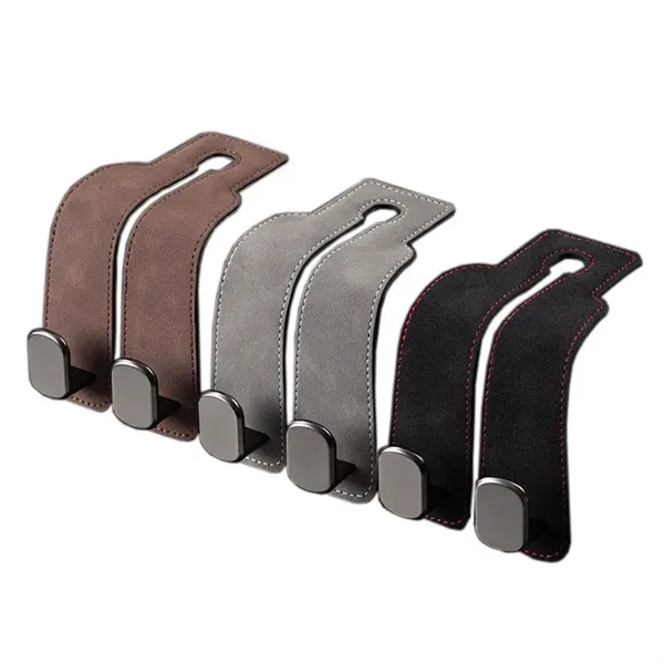 Suede Leather Car Seat Back Double Hook - Suede Leather Car Seat Back Double Hook - Image 2 of 11