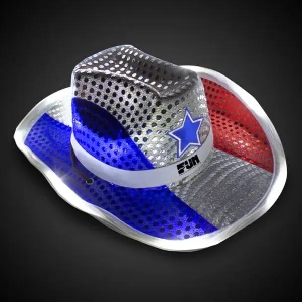 Red White & Blue LED Cowboy Hat - Red White & Blue LED Cowboy Hat - Image 6 of 6