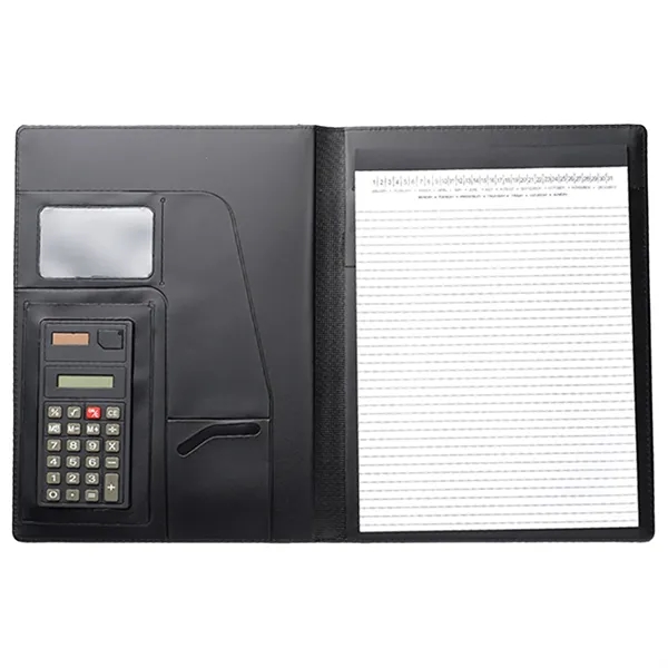 Leather Portfolio Journal W/ Notepad & Calculator