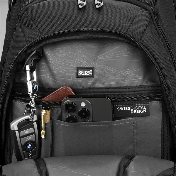 SwissDigital® PIXEL PRO Stylish TSA-Friendly Finder Backpack - SwissDigital® PIXEL PRO Stylish TSA-Friendly Finder Backpack - Image 7 of 15
