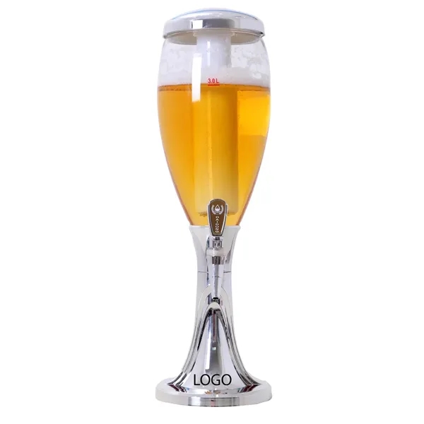 Portable Beverage Dispenser With Ice Tube and LED Light - Portable Beverage Dispenser With Ice Tube and LED Light - Image 0 of 4