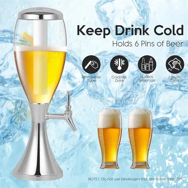 Portable Beverage Dispenser With Ice Tube and LED Light - Portable Beverage Dispenser With Ice Tube and LED Light - Image 4 of 4