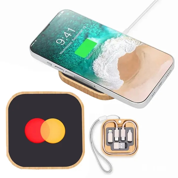 Light Up Square Wireless Charger and Cable Kit - Light Up Square Wireless Charger and Cable Kit - Image 2 of 4