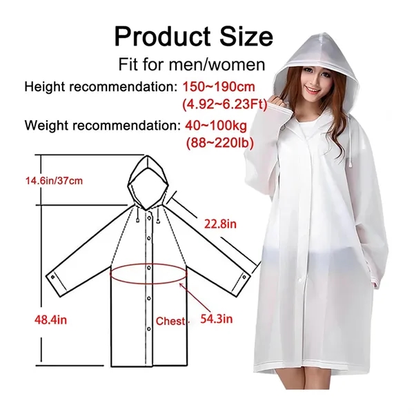 EVA Rain Long Ponchos Lightweight Raincoat - EVA Rain Long Ponchos Lightweight Raincoat - Image 1 of 6