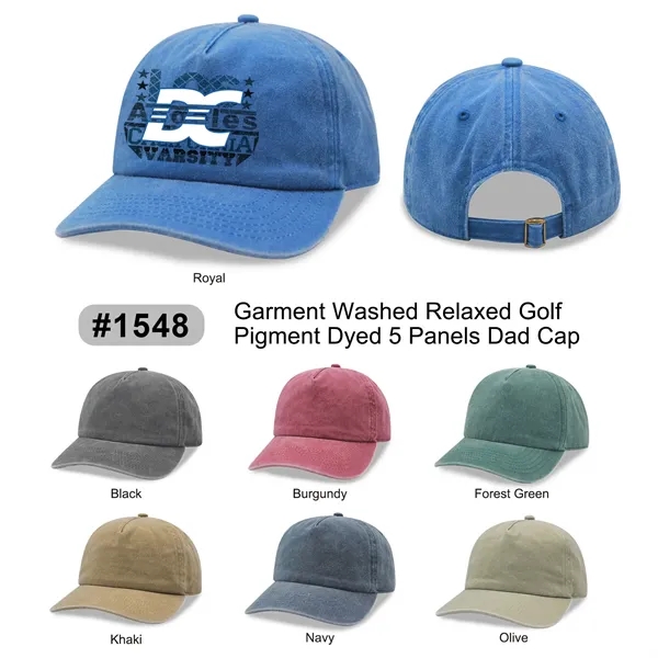 Garment washed Relaxed Golf Hat Dad Cap - Garment washed Relaxed Golf Hat Dad Cap - Image 0 of 13