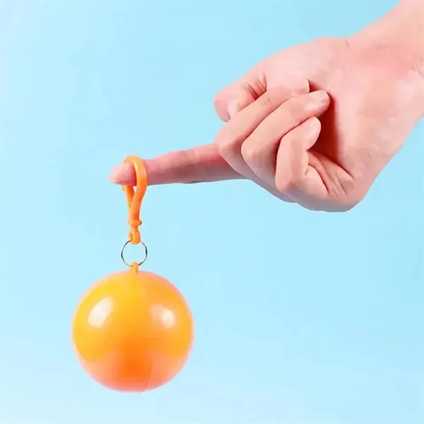 Disposable Rain Poncho in Ball Keychain - Disposable Rain Poncho in Ball Keychain - Image 4 of 8