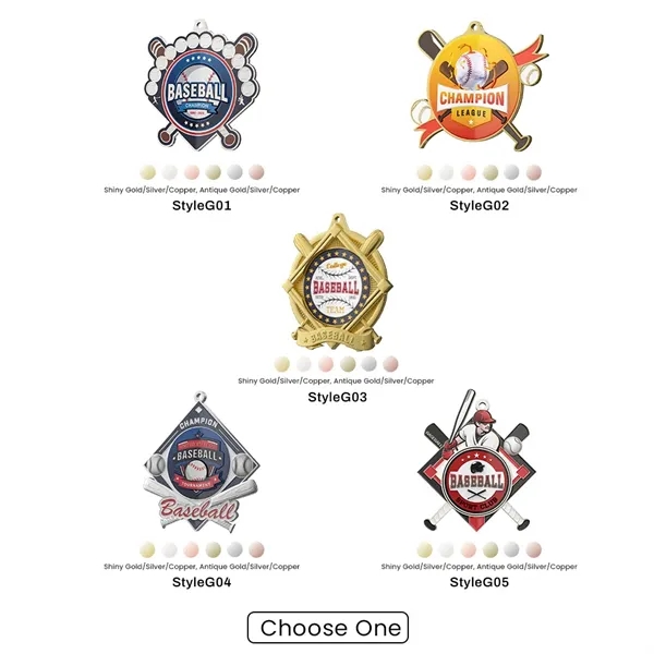 UV Printed Baseball Medals - UV Printed Baseball Medals - Image 1 of 8