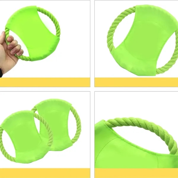 Rope Ring Dog Frisbee Toy with Durable Fabric - Rope Ring Dog Frisbee Toy with Durable Fabric - Image 3 of 6