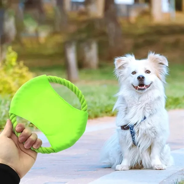 Rope Ring Dog Frisbee Toy with Durable Fabric - Rope Ring Dog Frisbee Toy with Durable Fabric - Image 4 of 6