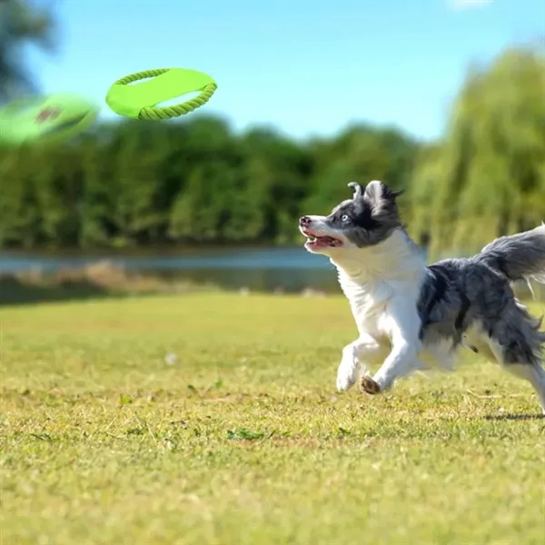 Rope Ring Dog Frisbee Toy with Durable Fabric - Rope Ring Dog Frisbee Toy with Durable Fabric - Image 5 of 6