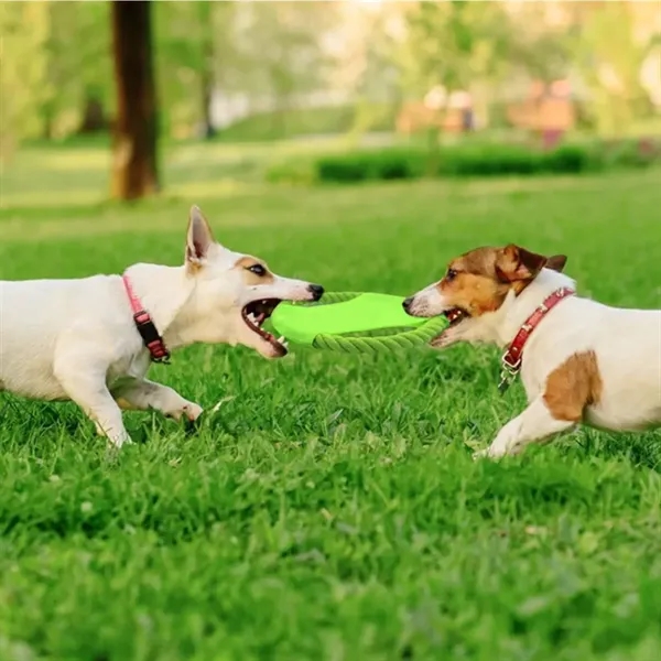 Rope Ring Dog Frisbee Toy with Durable Fabric - Rope Ring Dog Frisbee Toy with Durable Fabric - Image 6 of 6