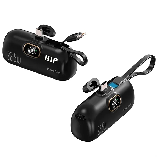 Mini Power Bank 5,000mAh with Built-in Cable - Mini Power Bank 5,000mAh with Built-in Cable - Image 2 of 3