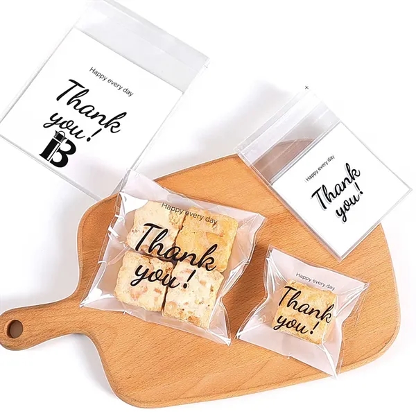 2.75x2.75", 4x4", 5x5" Self-Sealing 'Thank you' Bags - 2.75x2.75", 4x4", 5x5" Self-Sealing 'Thank you' Bags - Image 0 of 5