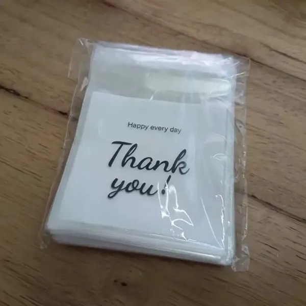 2.75x2.75", 4x4", 5x5" Self-Sealing 'Thank you' Bags - 2.75x2.75", 4x4", 5x5" Self-Sealing 'Thank you' Bags - Image 1 of 5