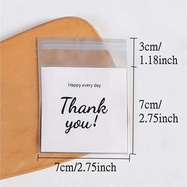 2.75x2.75", 4x4", 5x5" Self-Sealing 'Thank you' Bags - 2.75x2.75", 4x4", 5x5" Self-Sealing 'Thank you' Bags - Image 2 of 5