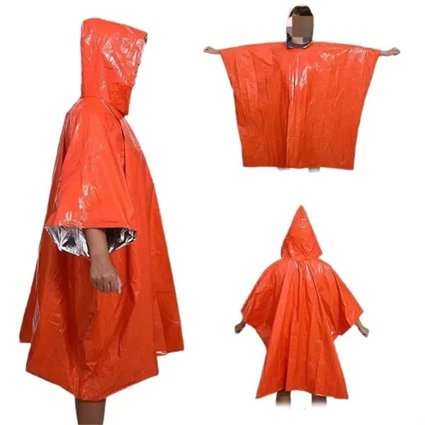 Outdoor Aluminum Coated Film Reflective Windproof Raincoat - Outdoor Aluminum Coated Film Reflective Windproof Raincoat - Image 0 of 5