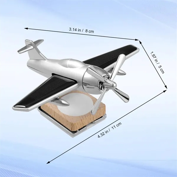 Solar Airplane Car Decor Fragrance Diffuser-Wooden Base - Solar Airplane Car Decor Fragrance Diffuser-Wooden Base - Image 1 of 7