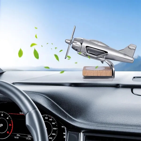 Solar Airplane Car Decor Fragrance Diffuser-Wooden Base - Solar Airplane Car Decor Fragrance Diffuser-Wooden Base - Image 6 of 7
