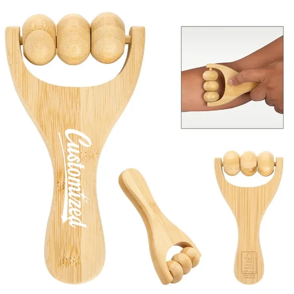 Bamboo Handheld Massage Roller with Natural Finish - Bamboo Handheld Massage Roller with Natural Finish - Image 0 of 5