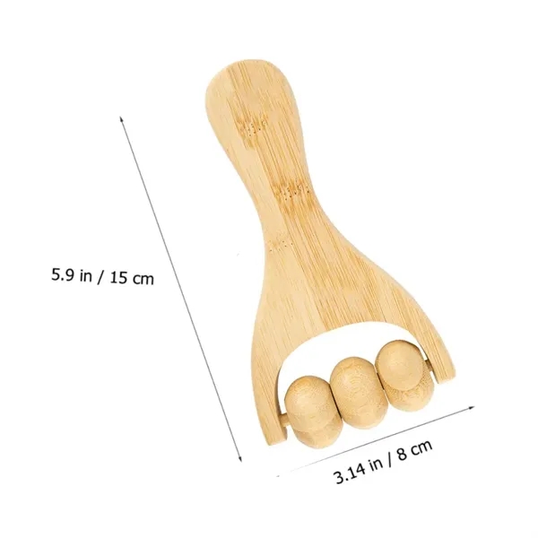 Bamboo Handheld Massage Roller with Natural Finish - Bamboo Handheld Massage Roller with Natural Finish - Image 1 of 5