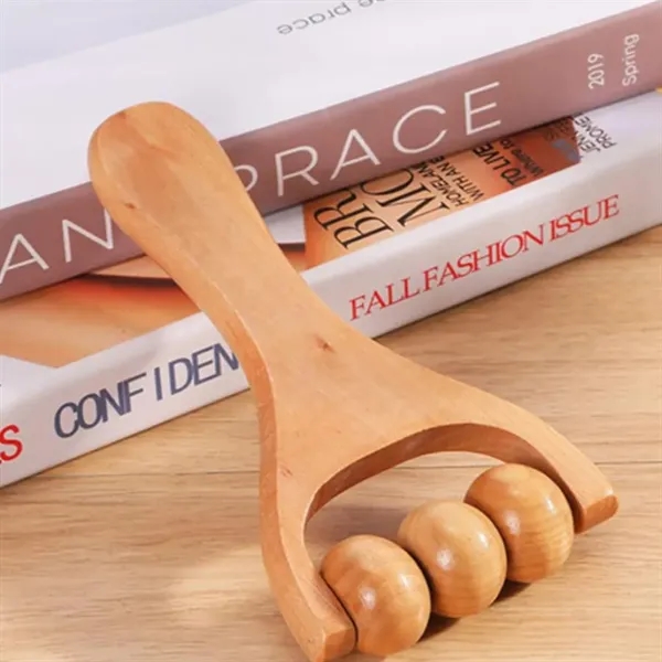 Bamboo Handheld Massage Roller with Natural Finish - Bamboo Handheld Massage Roller with Natural Finish - Image 5 of 5