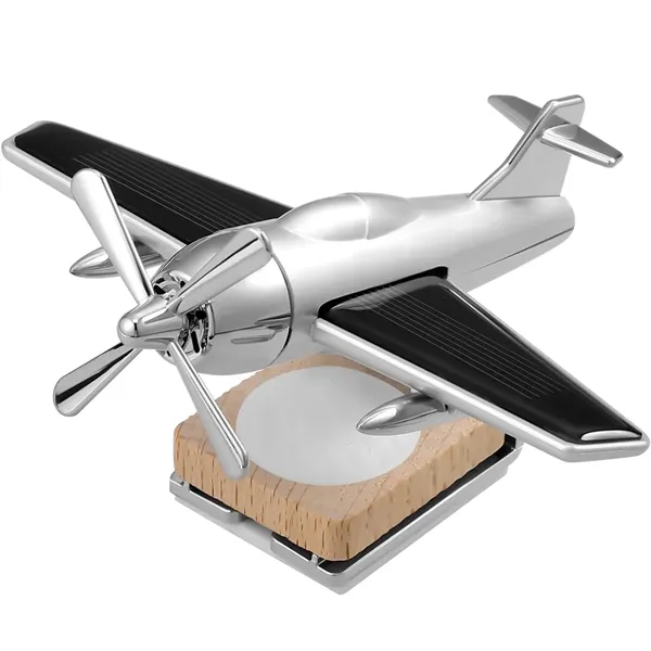 Solar Airplane Car Decor Fragrance Diffuser-Wooden Base - Solar Airplane Car Decor Fragrance Diffuser-Wooden Base - Image 0 of 7