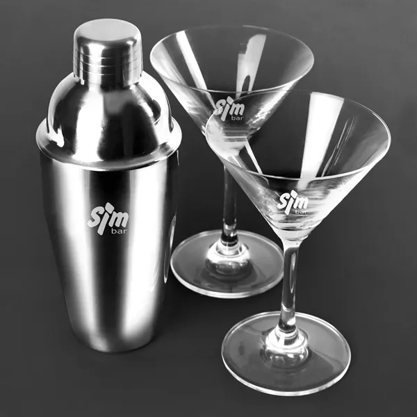 Martini Shaker Set w/ 2 Glasses - Martini Shaker Set w/ 2 Glasses - Image 1 of 1