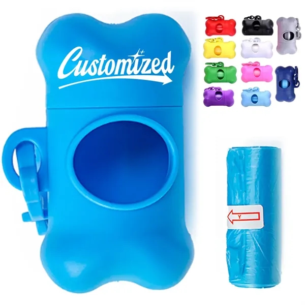 Bone Shaped Dog Waste Bag Dispenser with Clip - Bone Shaped Dog Waste Bag Dispenser with Clip - Image 0 of 5