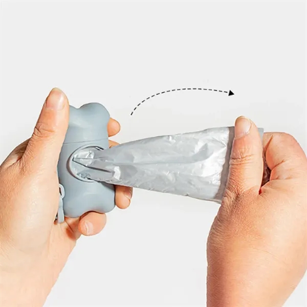 Bone Shaped Dog Waste Bag Dispenser with Clip - Bone Shaped Dog Waste Bag Dispenser with Clip - Image 5 of 5