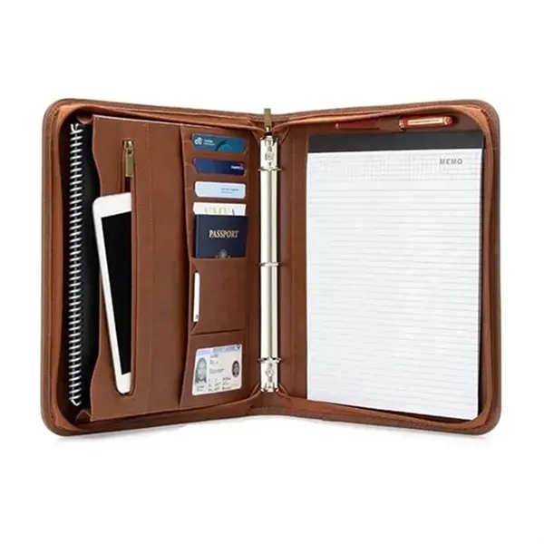 Premium Leather Portfolio Organizer with Binder and Notepad - Premium Leather Portfolio Organizer with Binder and Notepad - Image 1 of 6