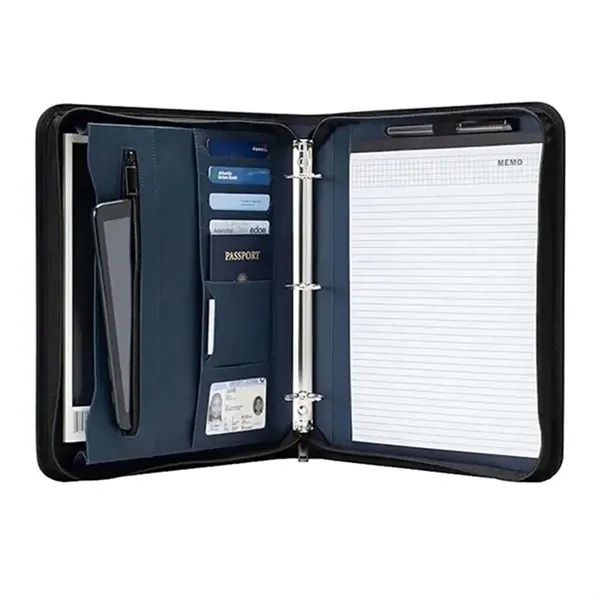 Premium Leather Portfolio Organizer with Binder and Notepad - Premium Leather Portfolio Organizer with Binder and Notepad - Image 2 of 6