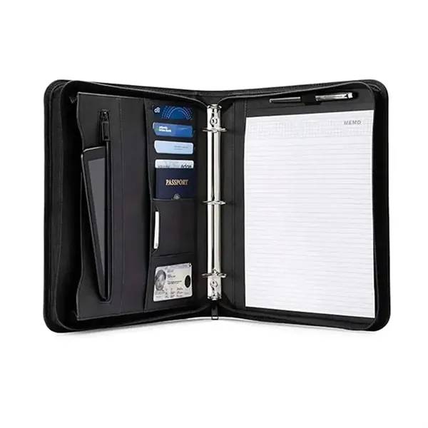 Premium Leather Portfolio Organizer with Binder and Notepad - Premium Leather Portfolio Organizer with Binder and Notepad - Image 3 of 6