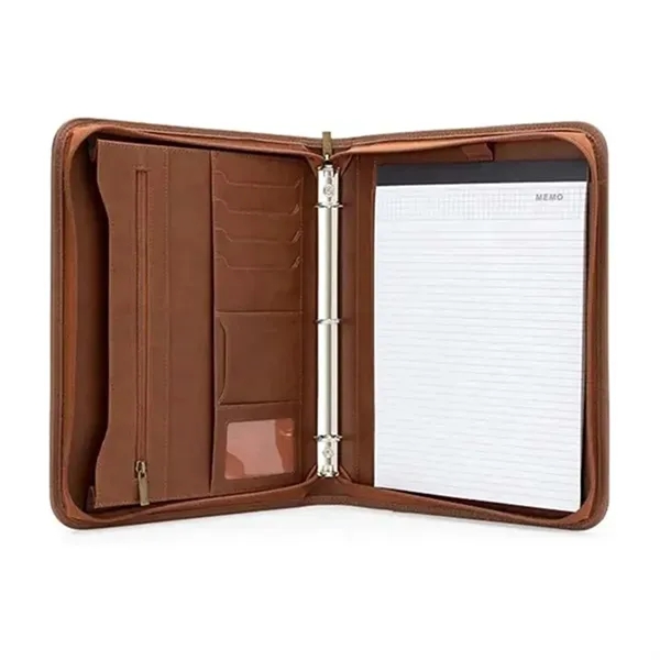 Premium Leather Portfolio Organizer with Binder and Notepad - Premium Leather Portfolio Organizer with Binder and Notepad - Image 6 of 6