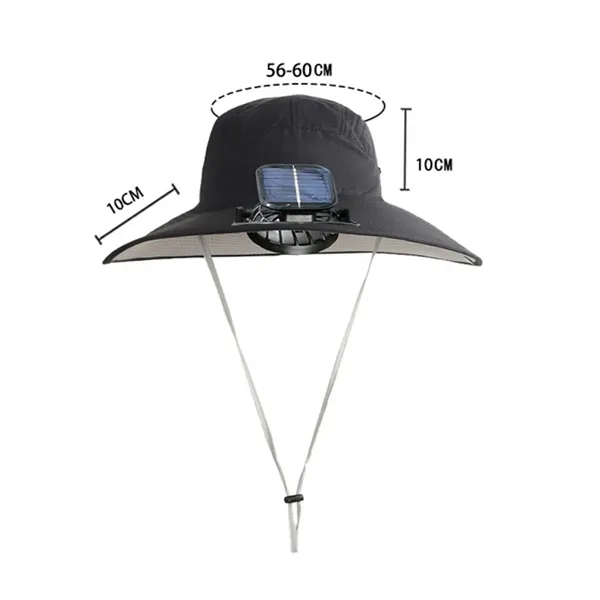 Solar Powered Cooling Boonie Hat with Fan and Wide Brim - Solar Powered Cooling Boonie Hat with Fan and Wide Brim - Image 1 of 4