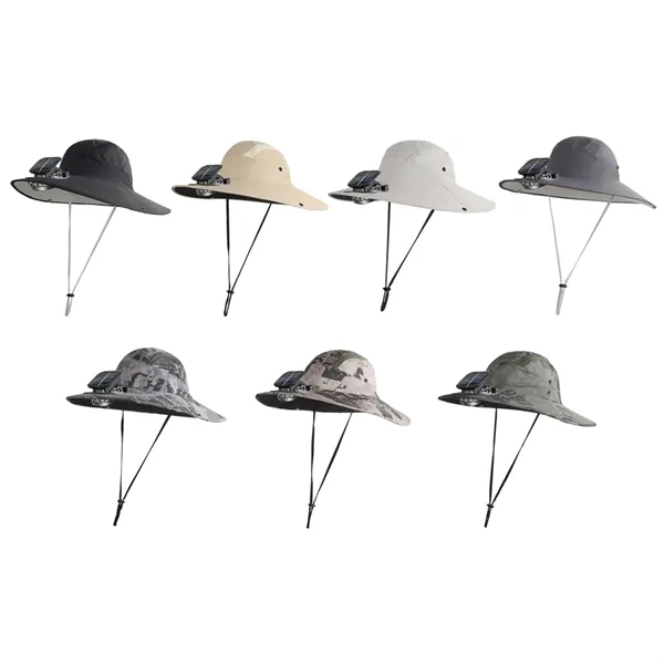 Solar Powered Cooling Boonie Hat with Fan and Wide Brim - Solar Powered Cooling Boonie Hat with Fan and Wide Brim - Image 2 of 4