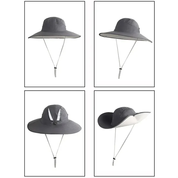 Solar Powered Cooling Boonie Hat with Fan and Wide Brim - Solar Powered Cooling Boonie Hat with Fan and Wide Brim - Image 3 of 4