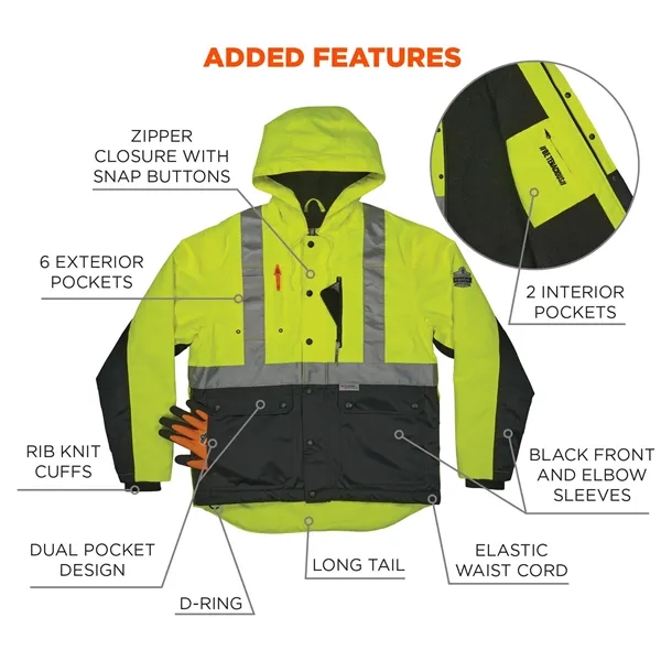 Ergodyne®Heavy-Duty Hi-Vis Workwear Jacket - Type R, Class 2 - Ergodyne®Heavy-Duty Hi-Vis Workwear Jacket - Type R, Class 2 - Image 5 of 6
