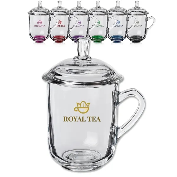 13 oz. Glass Tea Cups with Lids - 13 oz. Glass Tea Cups with Lids - Image 0 of 15