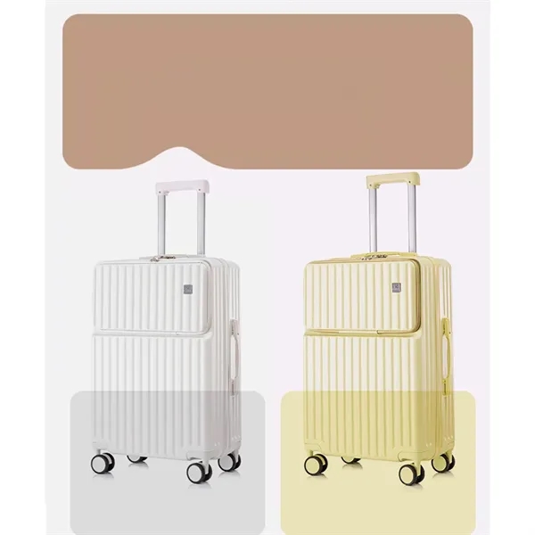 Front Opening Suitcase Carry On Case USB Port Cup Holder - Front Opening Suitcase Carry On Case USB Port Cup Holder - Image 3 of 10