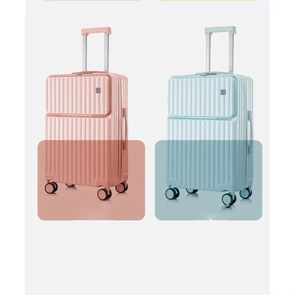 Front Opening Suitcase Carry On Case USB Port Cup Holder - Front Opening Suitcase Carry On Case USB Port Cup Holder - Image 4 of 10