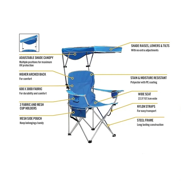 Full Size Shade Folding Armrest Beach Chair - Full Size Shade Folding Armrest Beach Chair - Image 4 of 6