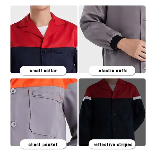 Unisex durable long sleeve workwear lab coat with pockets - Unisex durable long sleeve workwear lab coat with pockets - Image 2 of 4
