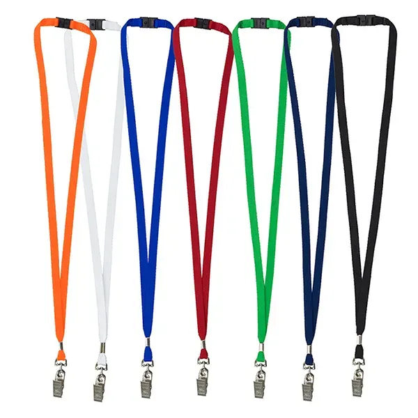 Blank Lanyard w/ Breakaway Safety Release - Bulldog Clip
