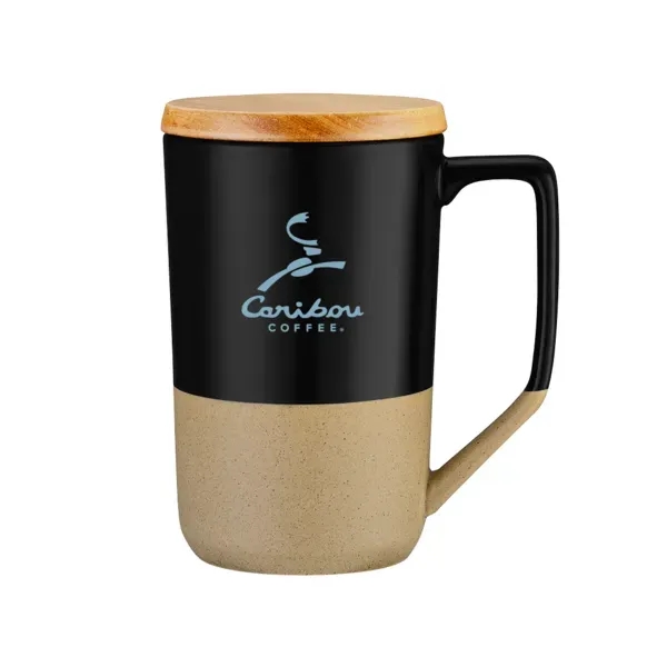 Rochester 15oz Two-Tone Ceramic Mug w/Wood Lid - Rochester 15oz Two-Tone Ceramic Mug w/Wood Lid - Image 2 of 2