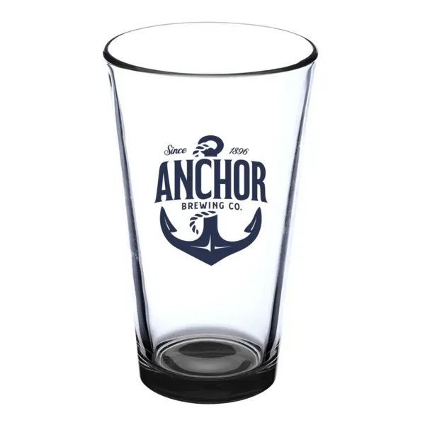 Custom Thirsty 16 oz Pint Glasses with Color Bottom